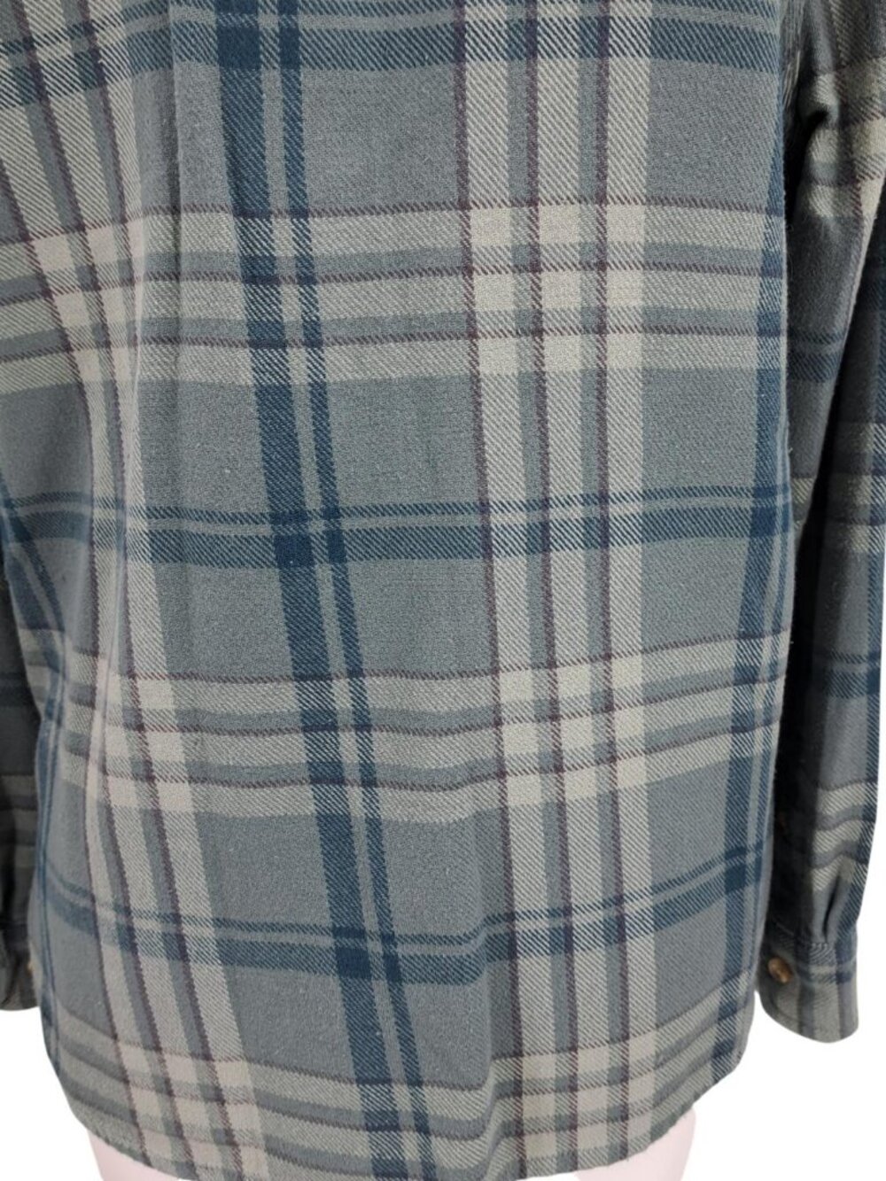 The Normal Brand Womens Plain Flannel Button Up Shirt Size XS Green Blue Pockets - Picture 11 of 12